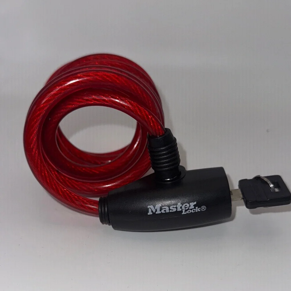 Red Security Cable Lock for Electronics or bike